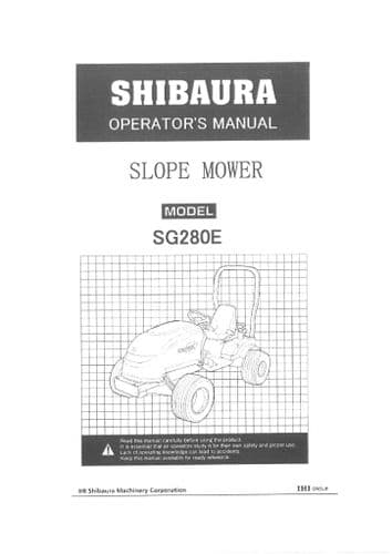 Shibaura Slope Mower SG280E Operators Manual