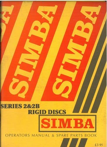 Simba Rigid Disc Cultivator Series 2 & 2B Operators Manual and Parts List