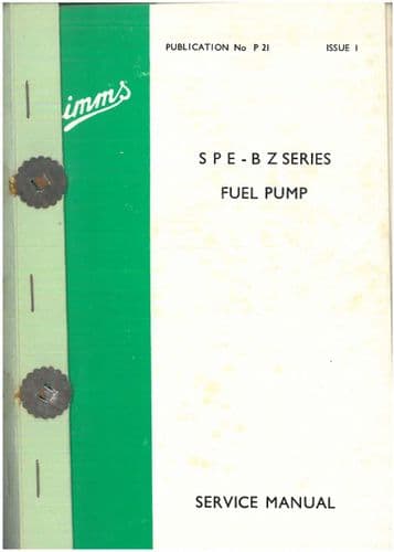 Simms Fuel Pump SPE-BZ Series Workshop Service Manual