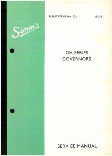 Simms Governor GH Series Workshop Service Manual