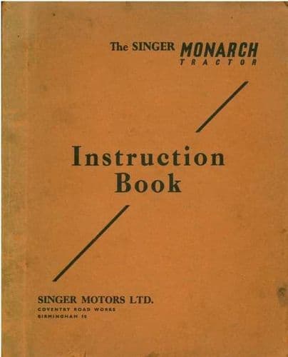 Singer Monarch Tractor Operators Manual