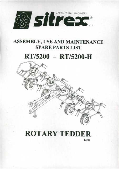 Sitrex ST520 Hay Tedder Tine Arm Replacement - Part # S200.403 | Brooks Ag Parts | Made In USA