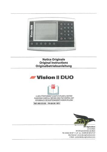 Sky Control Unit Vision II Duo Operators Manual