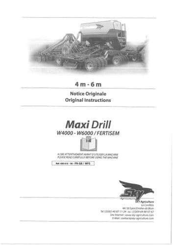 Sky Maxi Drill W4000 W6000 Operators Manaul