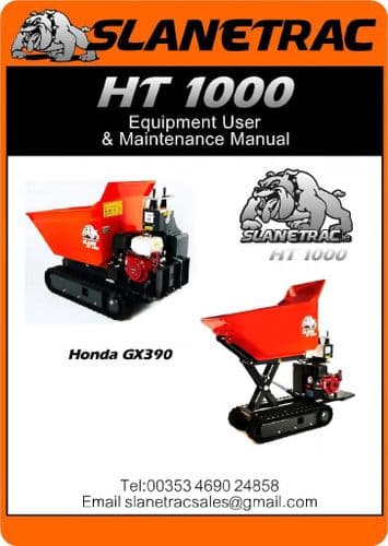 Slanetrac Trac Dumper HT1000 Operators Manual