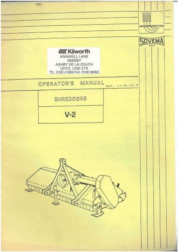 Sovema Shredder V-2 Operators Manual