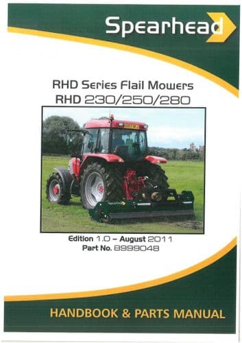 Spearhead Flail Mower RHD 230 250 280 Operators Manual and Spare Parts List