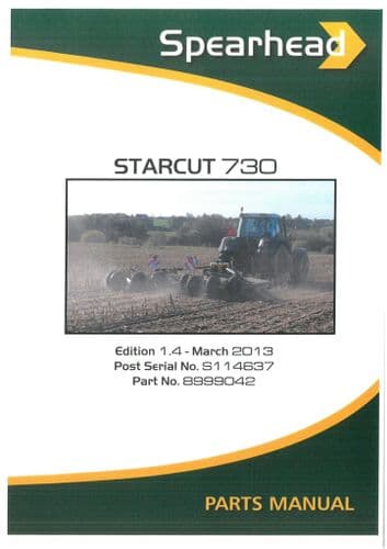 Spearhead Stubble Master Starcut 730 Parts Manual