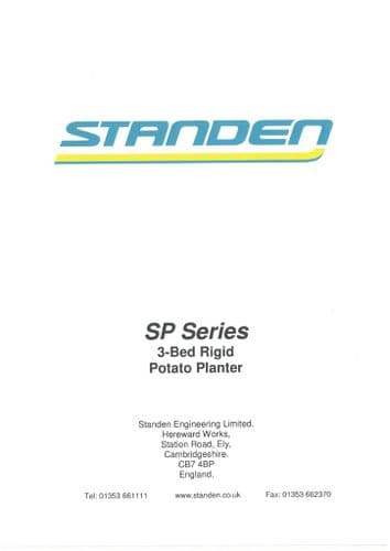 Standen 3 Bed Rigid Potato Planter SP Series Operators Manual