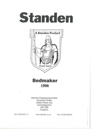 Standen Bedmaker 1996 Operators Manual