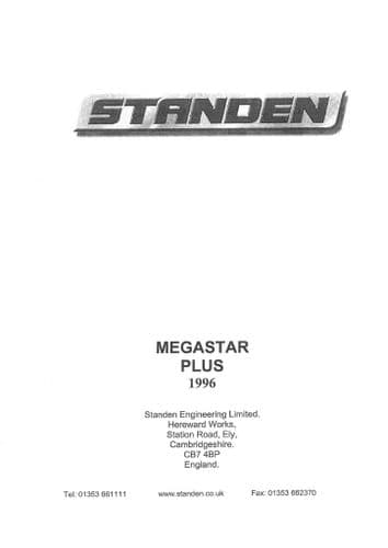 Standen De-Stoner De-Clodder Megastar 1996 Operators Manual