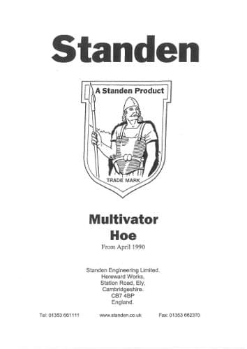 Standen Multivator Hoe April 1990 Operators Manual