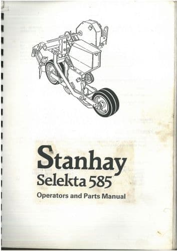 Stanhay Precision Seed Drill Selekta 585 Operators Manual with Parts List