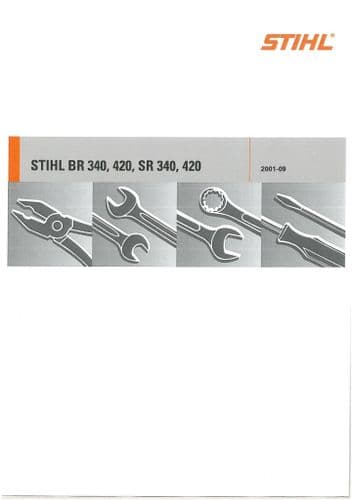Stihl Back Pack Leaf Blower BR340 BR420 SR340 SR420 Workshop Service Manaul