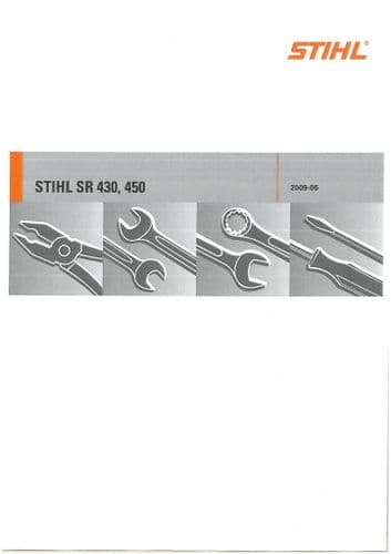 Stihl Back Pack Leaf Blower SR430 SR450 Workshop Service Manaul