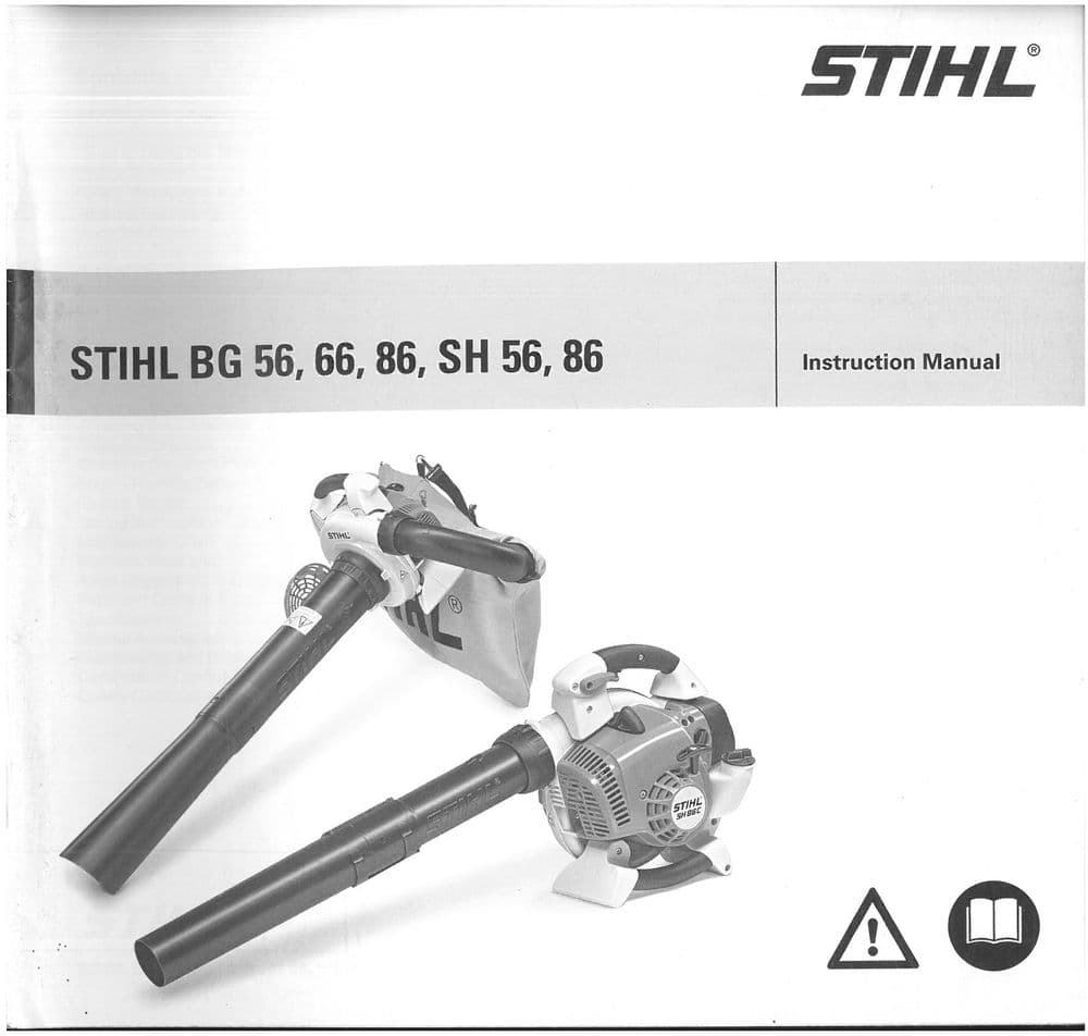 Stihl Blower BG56 BG66 BG86 SH56 SH86 Operators Manual