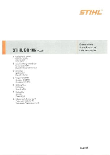 Stihl Chainsaw 041AV Parts Manual