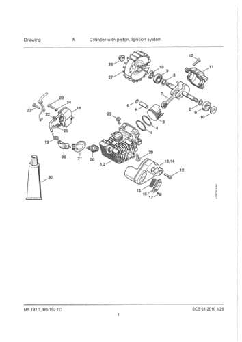 Stihl Chainsaw MS192T - 1137 - Parts Manual
