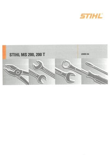 Stihl Chainsaw MS200 MS200T Workshop Service Manual