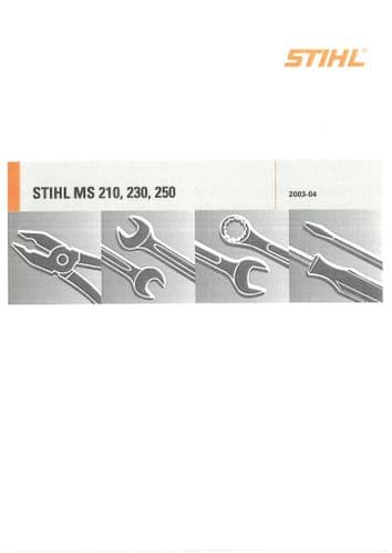 Stihl Chainsaw MS210 MS230 MS250 Workshop Service Manual