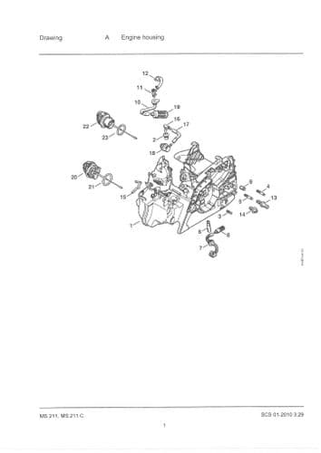 Stihl Chainsaw MS211 & MS211C - 1139 Parts Manual