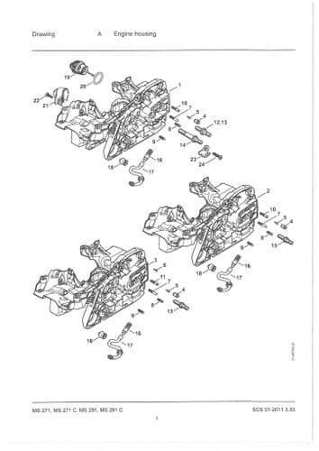 Stihl Chainsaw MS231 MS231C MS251 MS251C - 1143 Parts Manual