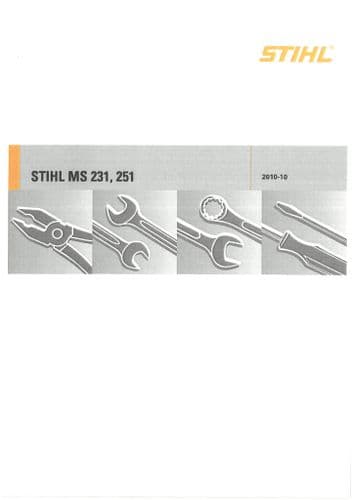Stihl Chainsaw MS231 MS251 Workshop Service Manual