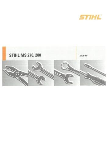 Stihl Chainsaw MS270 MS280 Workshop Service Manual
