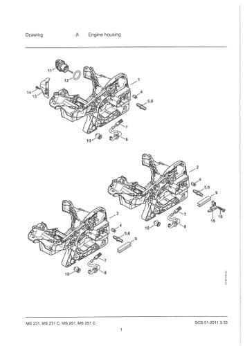 Stihl Chainsaw MS271 MS271C MS291 MS291C - 1141 - Parts Manual
