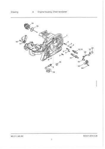 Stihl Chainsaw MS311 MS391 - 1140 Parts Manual