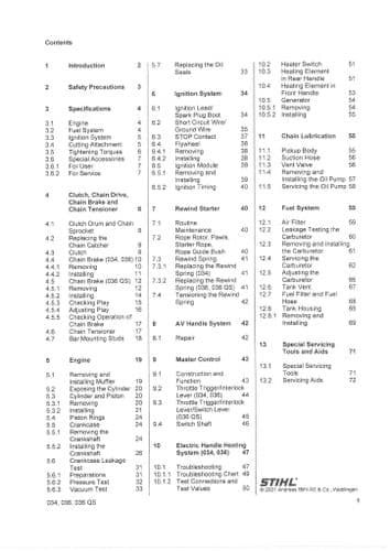 Stihl Chainsaw MS340 MS360 MS360C Workshop Service Manual