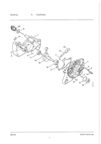 Stihl Chainsaw MS381 - 1119  Parts Manual