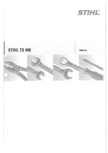 Stihl Concrete Saw TS400 Workshop Service Manual