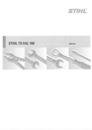 Stihl Concrete Saw TS510 & TS760 Workshop Service Manual