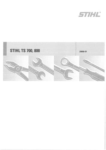 Stihl Concrete Saw TS700 & TS800 Workshop Service Manual