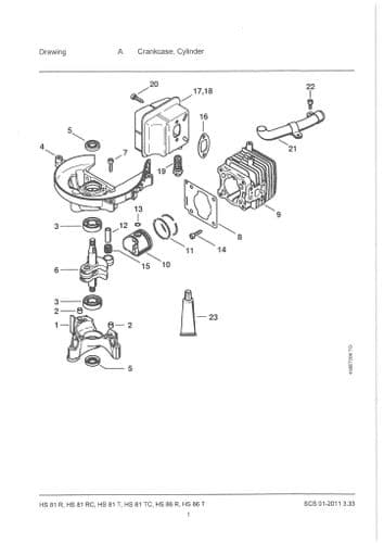 Stihl Hedge Trimmer HS81 HS81R HS81RC HS81T HS81TC HS86R HS86T - 4237 Parts Manual