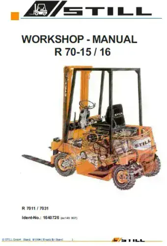 Still Forklift R70-15/ 16 Workshop Manual