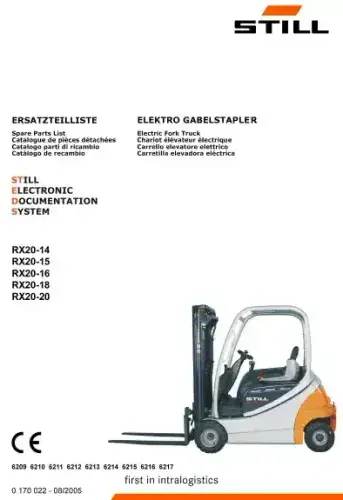 Still Forklift RX20-14 RX20-15 RX20-16 RX20-18 RX20-20  Parts Manual