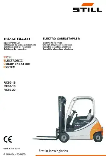 Still Forklift RX60-16 RX60-18 RX60-20  Parts Manual