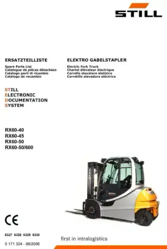 Still Forklift RX60-40 RX60-45 RX60-50 RX60-50/600 Parts Manual