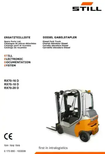Still Forklift RX70-16D RX70-18D RX70-20D  Parts Manual