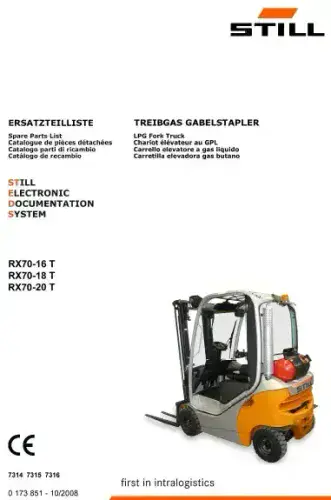 Still Forklift RX70-16T RX70-18T RX70-20T  Parts Manual