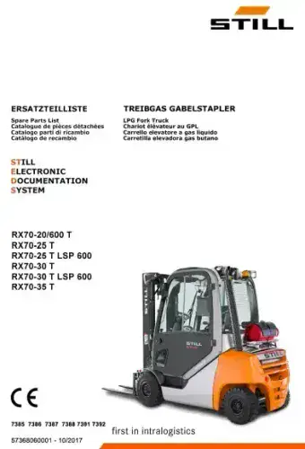 Still Forklift RX70-20/600T RX70-25T RX70-25 T LSP 600 RX-30T RX70-3-T LSP 600 RX70-35T Parts Manual