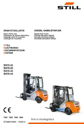 Still Forklift RX70-22 RX70-25 RX70-30 RX70-35  Parts Manual