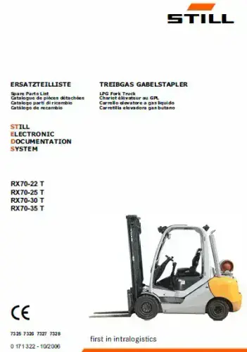 Still Forklift RX70-22T RX70-25T RX70-30T RX70-35T  Parts Manual