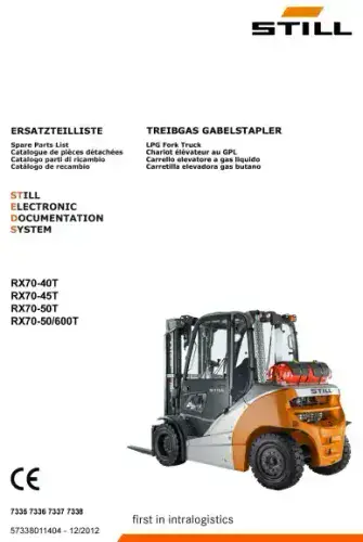 Still Forklift RX70-40T RX70-45T RX70-50T RX70-50/600T  Parts Manual