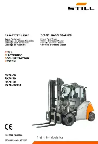 Still Forklift RX70-60 RX70-70 RX70-80 RX70-80/900 Parts Manual