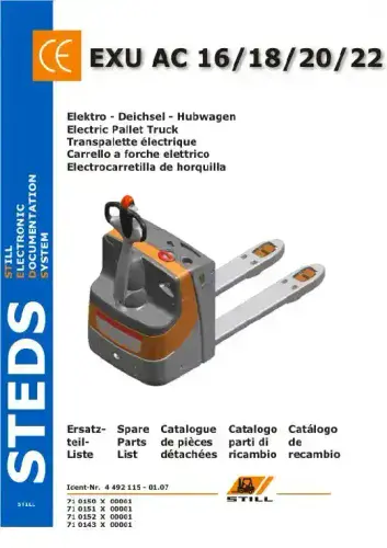 Still Forklift Truck EXU AC 16/18/20/22 Parts Manual