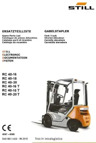Still Forklift Truck R40-16 RC40-18 RC40-20 RC40-16T RC40-18T RC40-20T Parts Manual