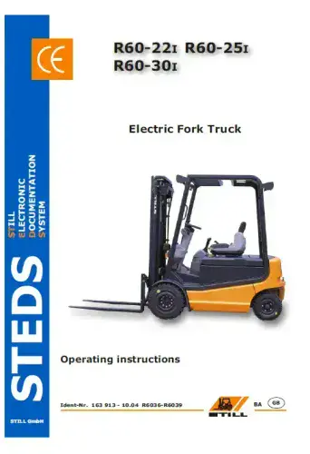Still Forklift Truck R60-22i R60-25i R60-30i Operators Manual